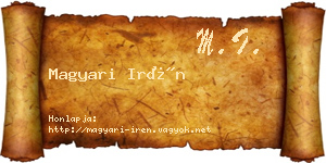 Magyari Irén névjegykártya